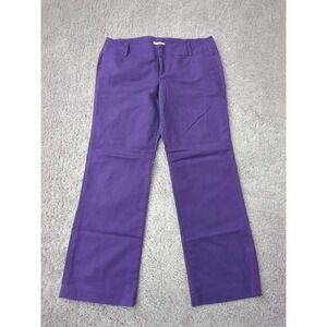 Calvin Klein Pants Womens 12 Purple Low Rise Straight Stretch Classic Casual‎